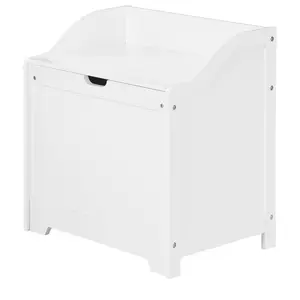 Milano Wood Cabinet Laundry Hamper White