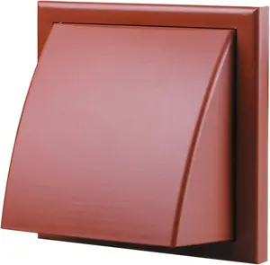 Blauberg Plastic Cowled Hooded Air Ventilation Wind Baffle Wall Grille - 100mm Terracotta