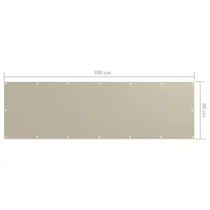 Berkfield Balcony Screen Beige 90x300 cm Oxford Fabric