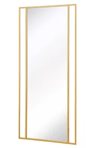 MirrorOutlet The Genestra Gold Modern Wall Leaner Garden Mirror 200 x 90cm