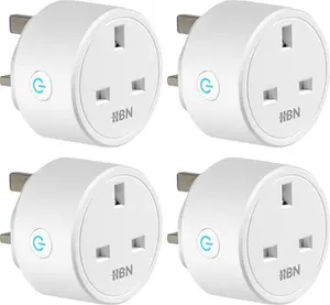 HBN Smart Plug Wifi Socket Work With Alexa Echo And Google Home, Smart Timer Plug, No Hub Required, 2.4Ghz Only (13A/3120W,4 Pack)