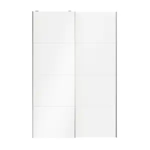 Atomia Panelled White High gloss 2 door Sliding Wardrobe Door kit (H)2250mm (W)1500mm