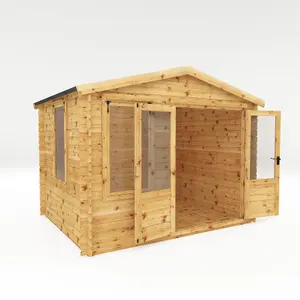 Waltons 2.6m x 3.3m Wooden 19mm Log Cabin Outdoor Garden Room Summerhouse Shed