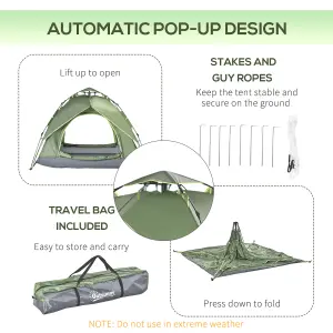 Outsunny 2 Man Pop Up Tent Camping Festival Hiking Family Travel Shelter