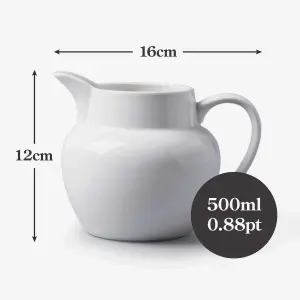 WM Bartleet & Sons Porcelain Round Bellied Milk Jug, 500ml