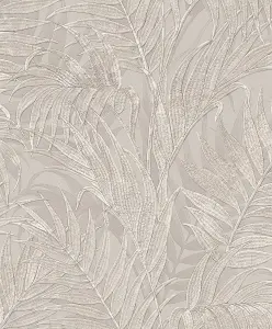 Luxurious Grace Palm Grey/Silver Wallpaper