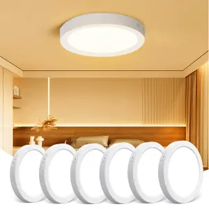 Aigostar's 18W LED Ceiling Light (6-pack), 1980LM, 3000K warm white