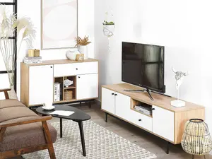 Beliani Retro TV Stand White ITACA