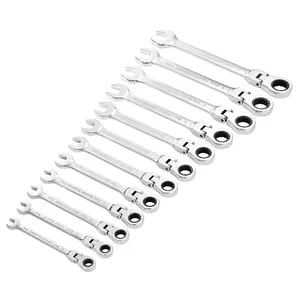 Draper Tools HI-TORQ Metric Flexible Head Ratchet Combination Spanner Set (12 Piece)