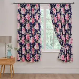 Kirsten Pair of Pencil Pleat Curtains With Tie-Backs