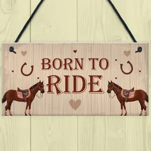 Red Ocean Horse Sign For Stable Hanging Plaque Horse Sign Funny Birthday Xmas Gift For Horse Lover