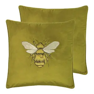 Hortus Square Scatter Cushion (Set of 2) Olive