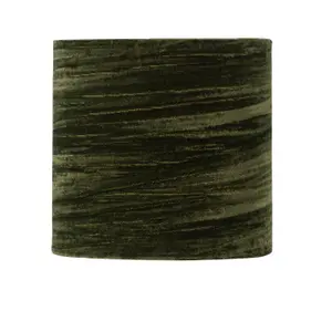 First Choice Lighting Set of 2 Green Crushed Velvet 15.5cm Table Lamp Shades