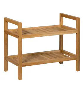 Hallowood Furniture Waverly Oak Narrow 2 Tier Stackable Shoe Rack