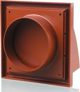 Blauberg Plastic Cowled Hooded Air Ventilation Wind Baffle Wall Grille - 100mm Terracotta