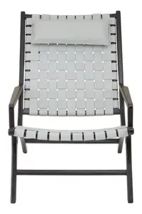 Kendari Grey Cow Leather Woven Chair