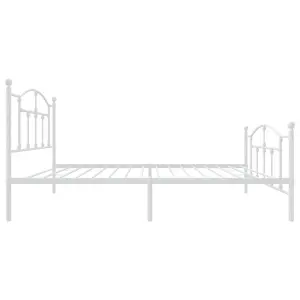 Berkfield Metal Bed Frame with Headboard and Footboard White 100x190 cm