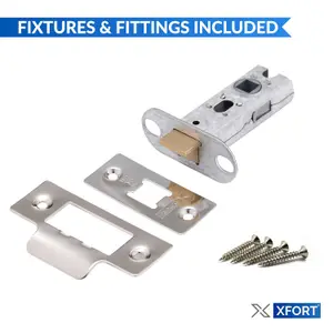 XFORT 2 Sets of 65mm Polished Chrome Tubular Latch, Mortice Door Latch