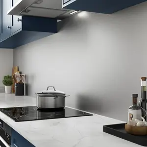 Splashwall Pewter & Silver Metallic Brushed effect Aluminium Splashback, (H)750mm (W)2440mm (T)4mm