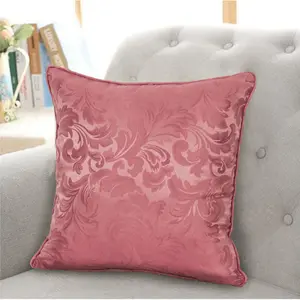 Algonac Damask Square Throw Cushion Pink