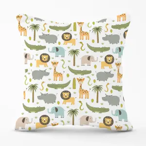 Cute Safari Animals Outdoor Cushion 45cm x 45cm