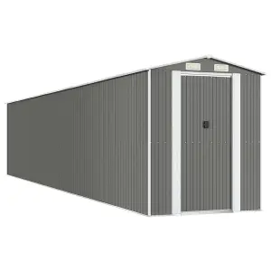 Berkfield Garden Shed Light Grey 192x1021x223 cm Galvanised Steel