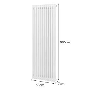 Traditional 2 Column Radiator - 1800 x 562 mm - White