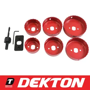 Dekton 9pc Down Lights Hole Drill Cutter Saw Holesaw Set 51mm 60mm 65mm 72mm