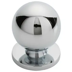 Solid Ball Cupboard Door Knob 25mm Diameter Polished Chrome Cabinet Handle