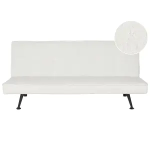 Beliani Retro Sofa Bed HASLE White Boucle