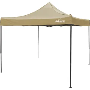 Durable 3x3m Beige Pop-Up Gazebo with Water-Resistant Canopy for Outdoor Events