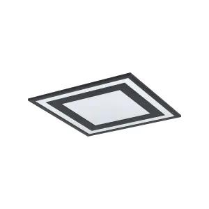 Wall / Ceiling Light Black Modern 450mm Square Slim Panel 24W Built in LED