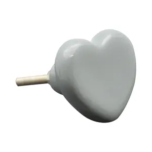 Nicola Spring - Ceramic Cabinet Knob - Grey Heart