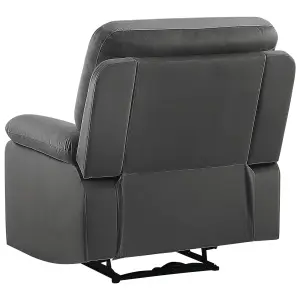 Electric Recliner Chair BERGEN LED Velvet Dark Grey