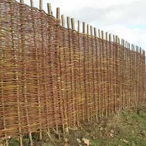 Willow Hurdle Fence Panel Premium Weave Woven Screening  6ft x 2ft