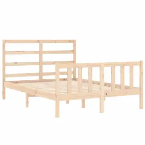 Berkfield Bed Frame with Headboard Small Double Solid Wood