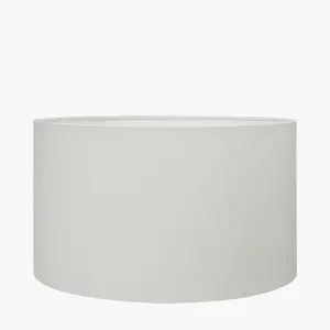 30cm White Handloom Cylinder Table Lampshade