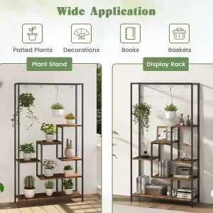 Costway 6-tier Tall Plant Stand 180cm Metal Indoor Corner Plant Shelf Display Rack