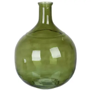 Flower Vase ACHAAR Glass Olive Green