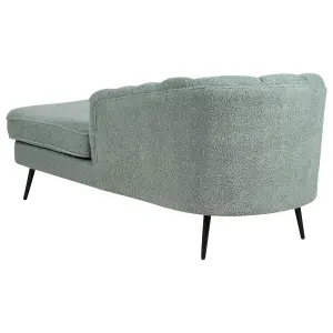 Left Hand Boucle Chaise Lounge Green ALLIER