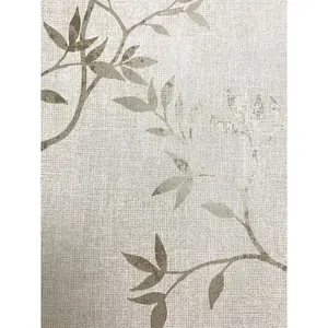 Darcy James Collection Japandi Leaf Wallpaper Cream Muriva 173573