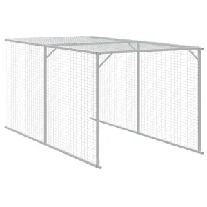 Chicken Cage with Run Anthracite 110x609x110 cm Galvanised Steel