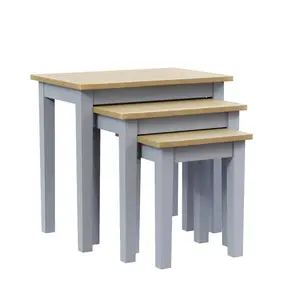 Analynn 3 Piece Nest of Tables Grey / Oak