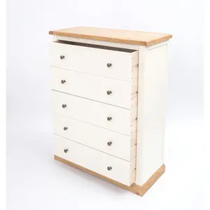 Trevi 5 Drawer Chest of Drawers Brass Knob