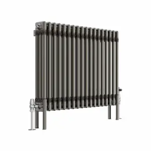 Right Radiators 600x832 mm Horizontal Traditional 3 Column Cast Iron Style Radiator Raw Metal