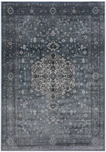 Dunelm Elise Traditional Rug, Persian, Size: 160cm X 230cm (5ft X 7.5Ft), Elise Traditional Blue