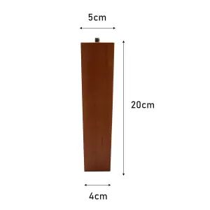 Set of 4 Sandy Oak Color Square Wooden Furniture Legs Table Legs H 20cm