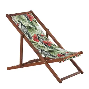 Sun Lounger Wood Dark Brown ANZIO