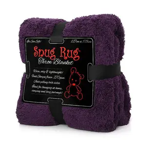 Snug Rug Blanket Luxury Sherpa Fleece Sofa TV Throw Gift Blankets 127x178cm - Purple