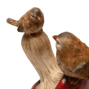 Country Living 2 Birds Standing on a Mushroom Ornament